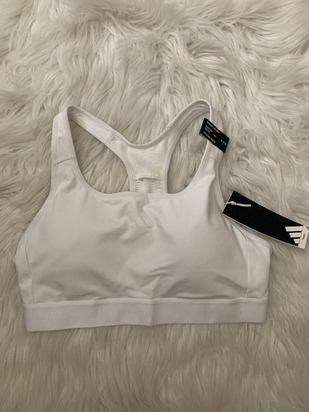 ADIDAS Techfit Medium-Support Bra in White Sz MEDIUM (A-B CUPS)